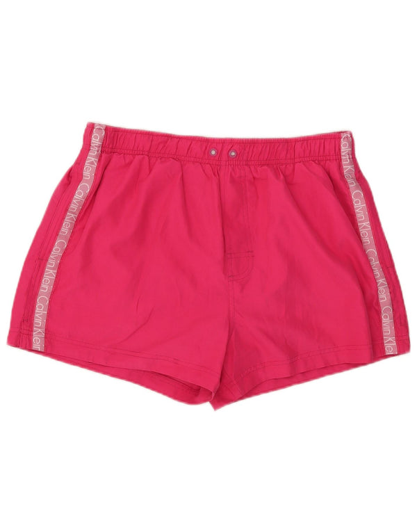 Γυναικείο γραφικό σορτς κολύμβησης Calvin Klein UK 14 μεγάλο ροζ χρώμα