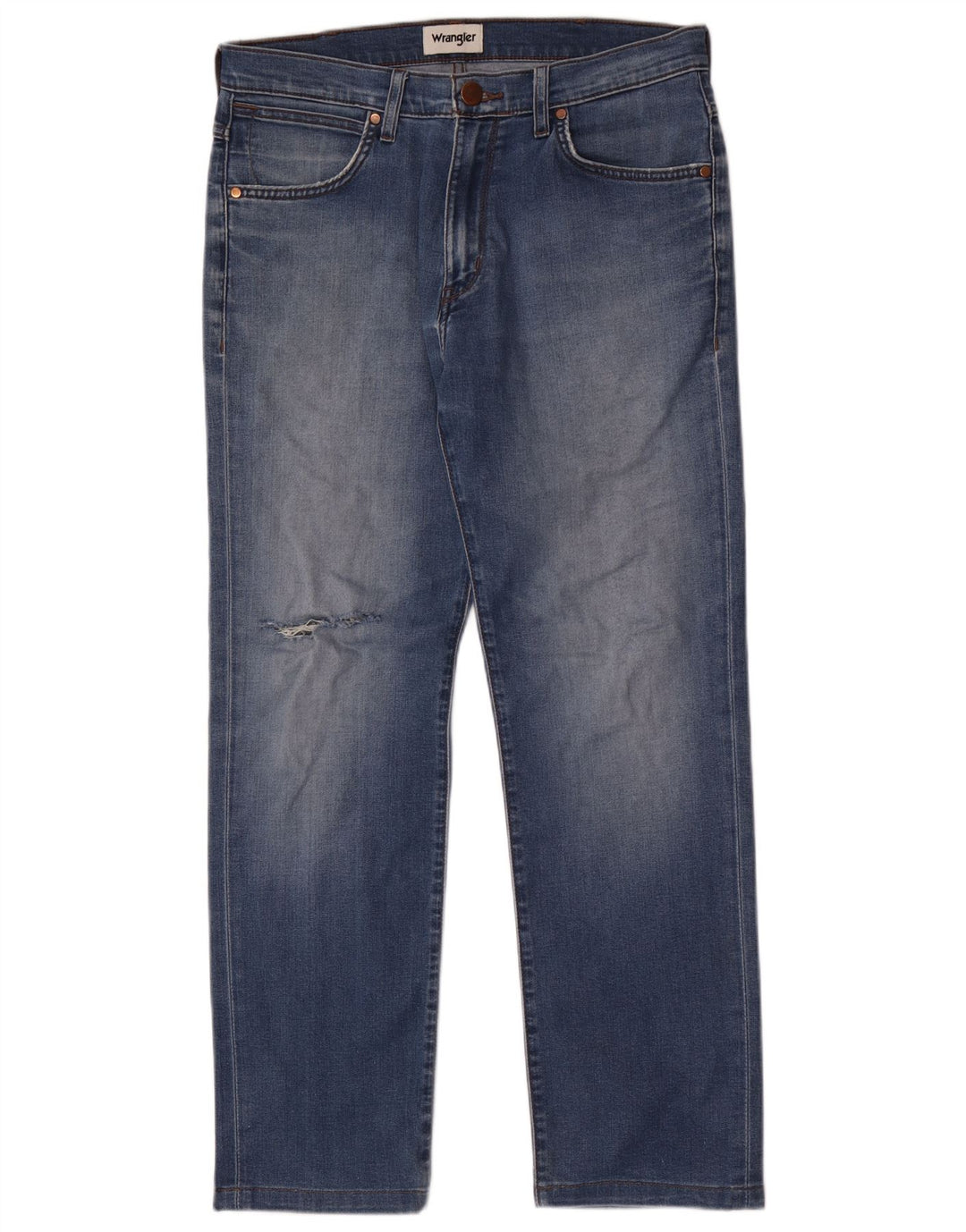 Ανδρικό τζιν Wrangler Distressed Straight W32 L30 Blue