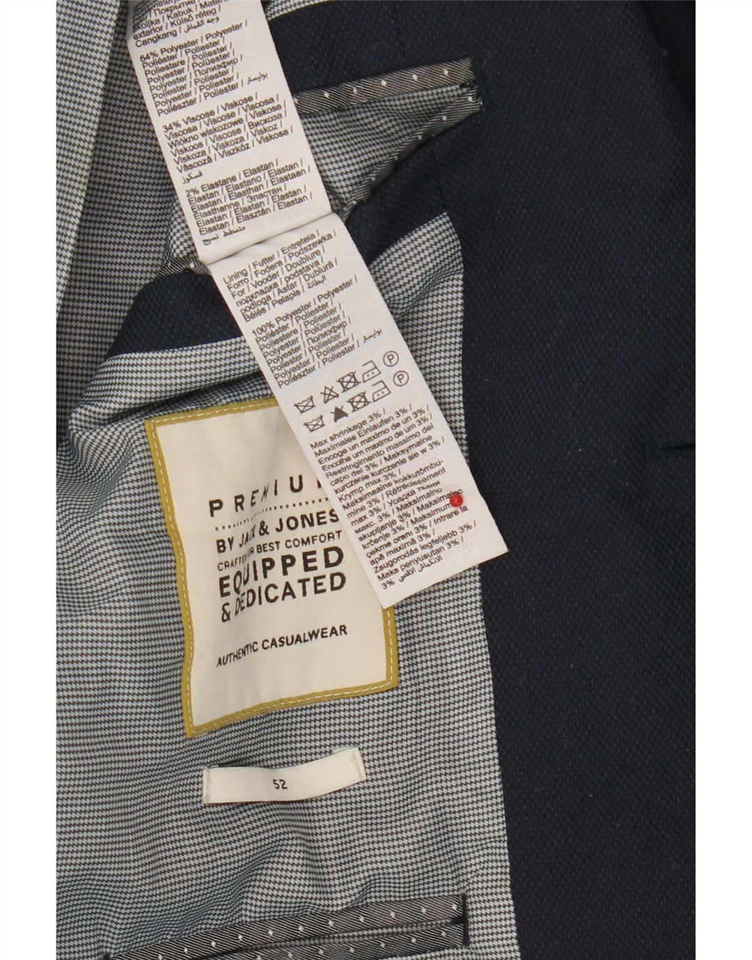 Jack & Jones Ανδρικό σακάκι 2 κουμπιών μπλέιζερ IT 52 XL Navy Blue Polyester