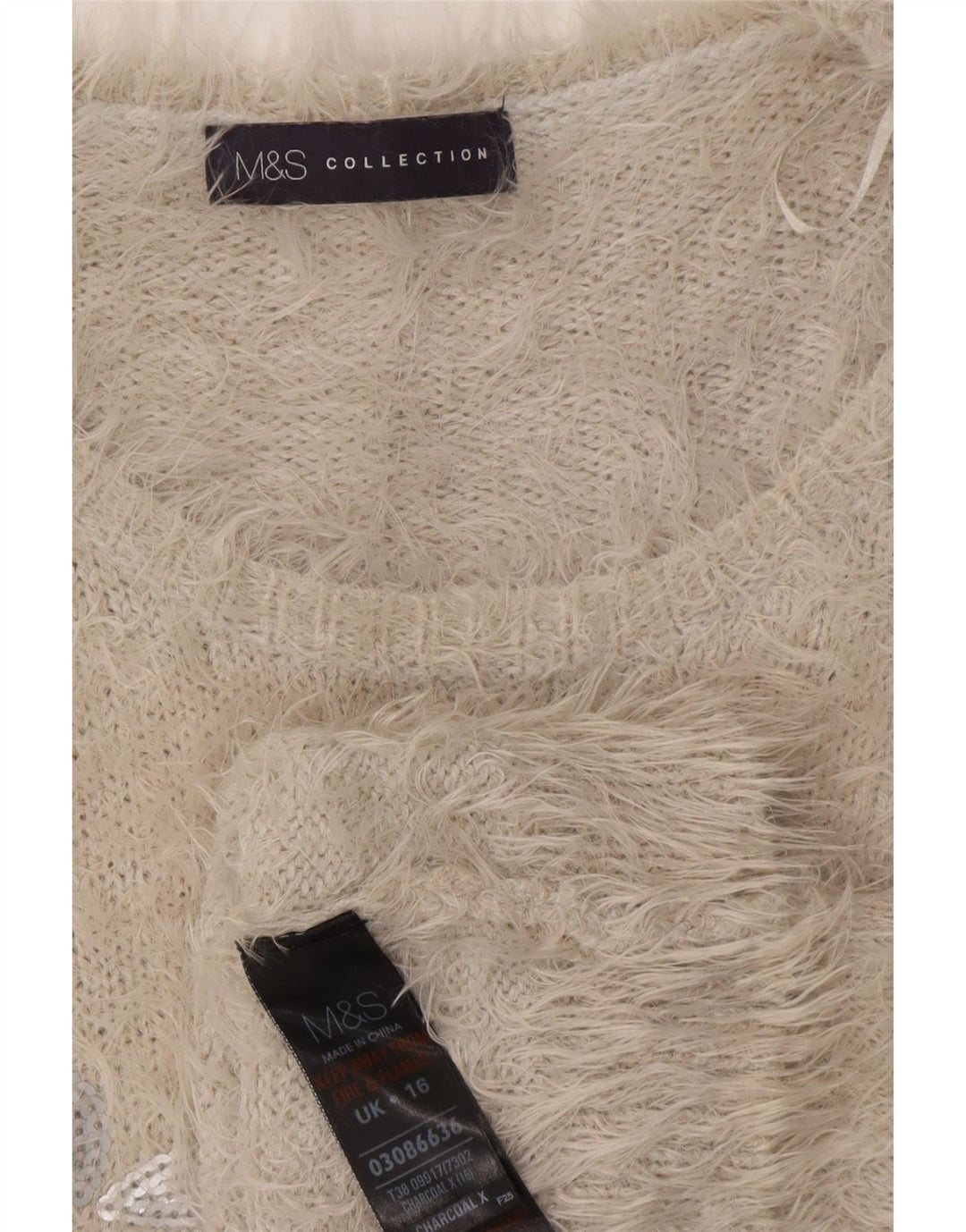 Marks & Spencer Γυναικείο πουλόβερ με λαιμόκαυστο UK 16 Large Grey Floral