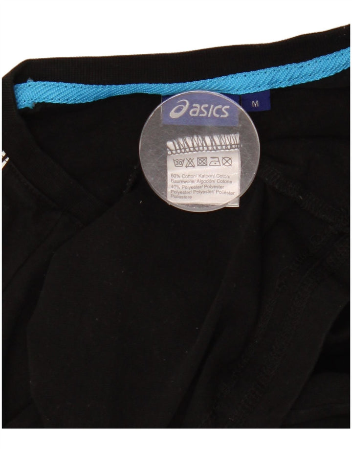 Ανδρικό γραφικό μπλουζάκι ASICS Τοπ μεσαίο μαύρο βαμβακερό