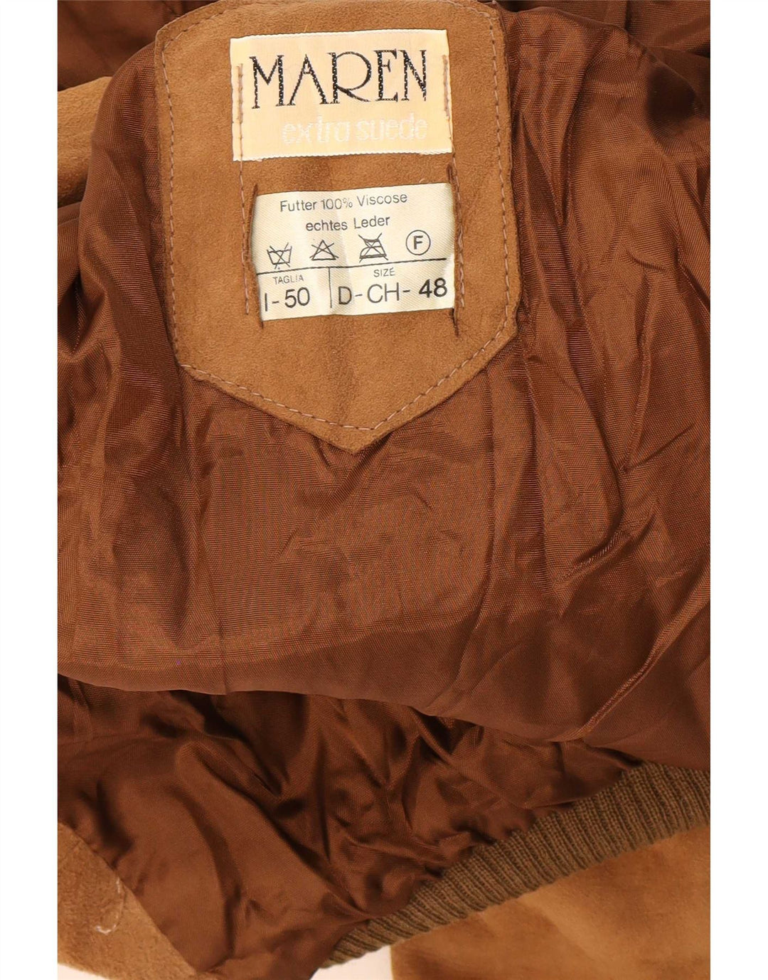 Maren Ανδρικό Suede Bomber Jacket IT 50 Large Beige Leather