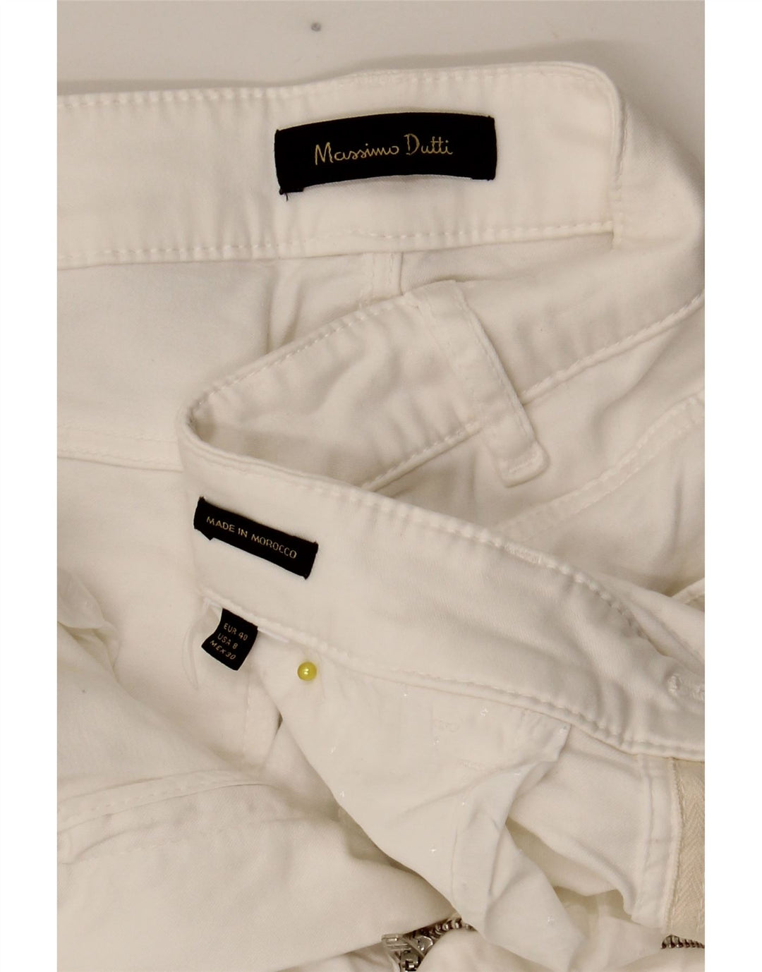 Massimo Dutti Γυναικείο Slim Casual Παντελόνι EU 40 Medium W28 L28 Λευκό