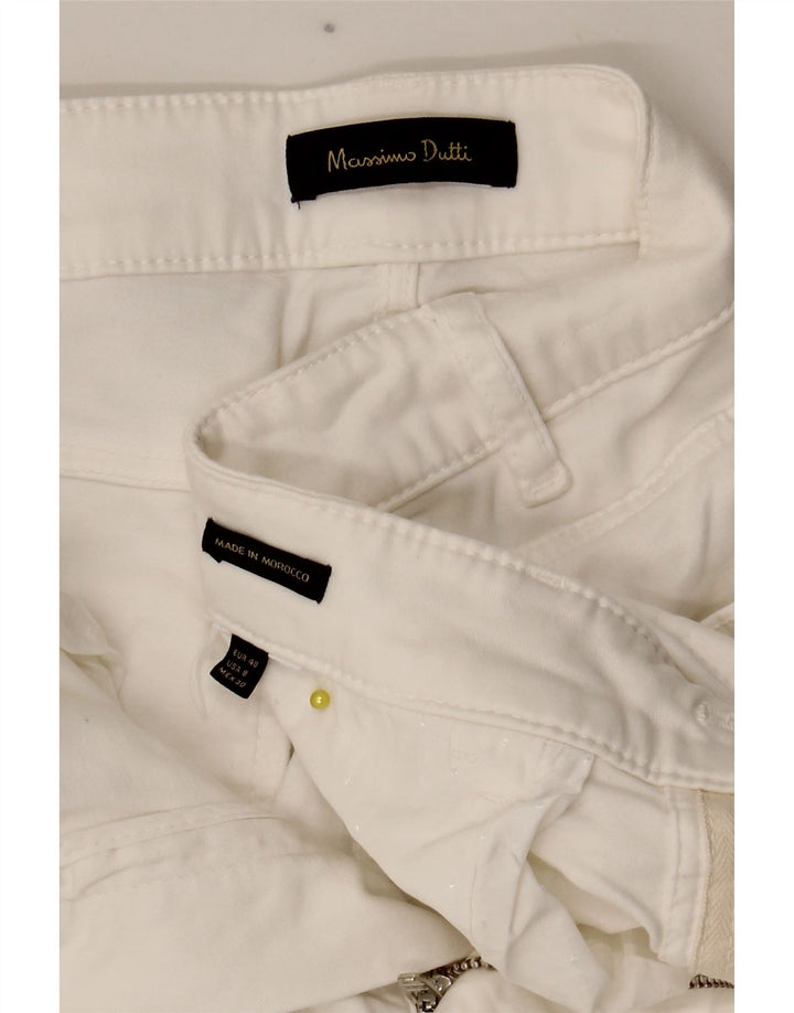 Massimo Dutti Γυναικείο Slim Casual Παντελόνι EU 40 Medium W28 L28 Λευκό