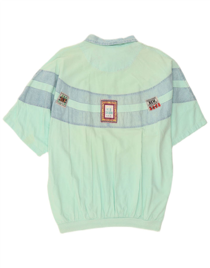 Ανδρικό γραφικό πουλόβερ Chewan πουκάμισο One size Turquoise Colourblock