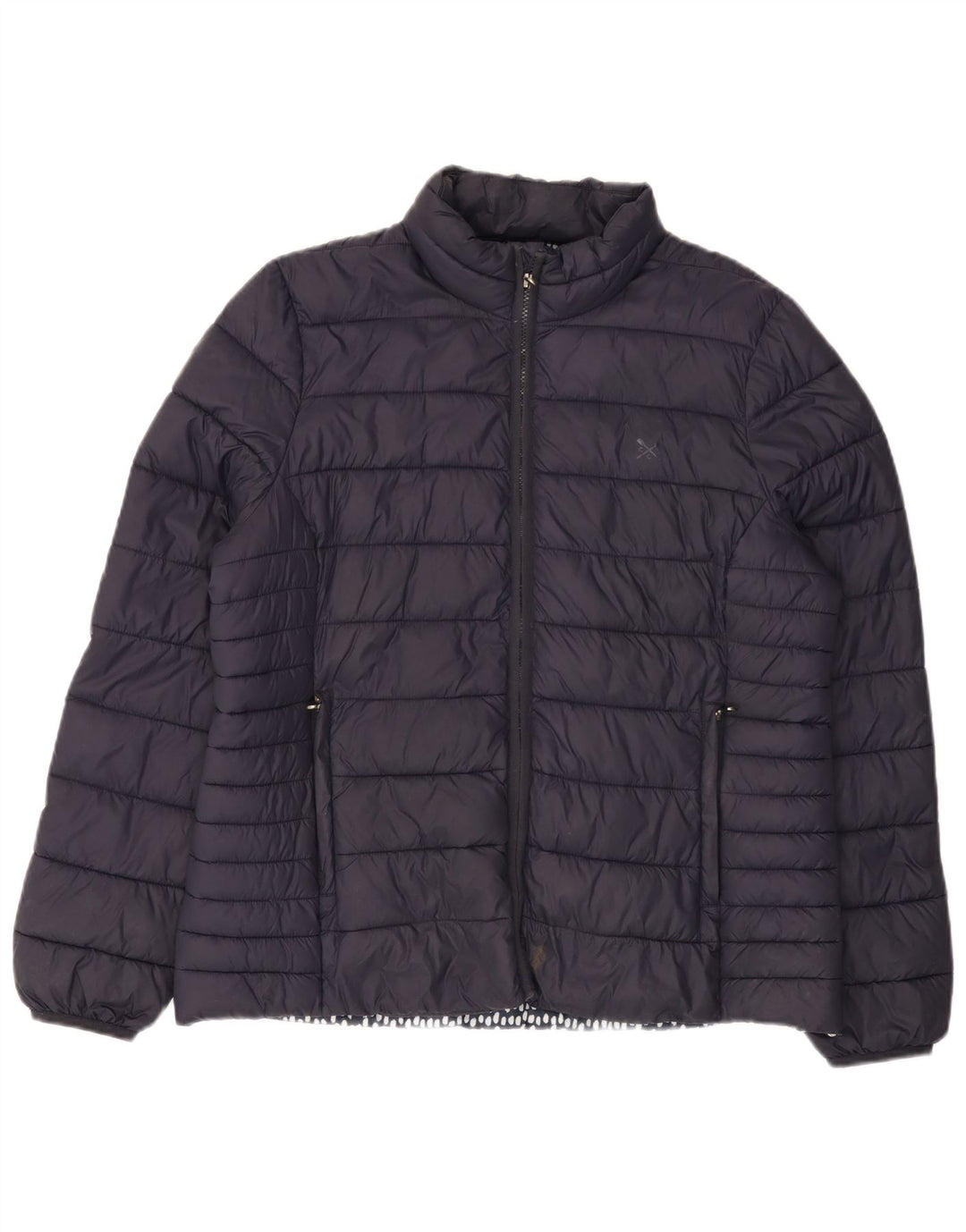 CREW CLOTHING Γυναικείο μπουφάν UK 16 Large Navy Blue Nylon