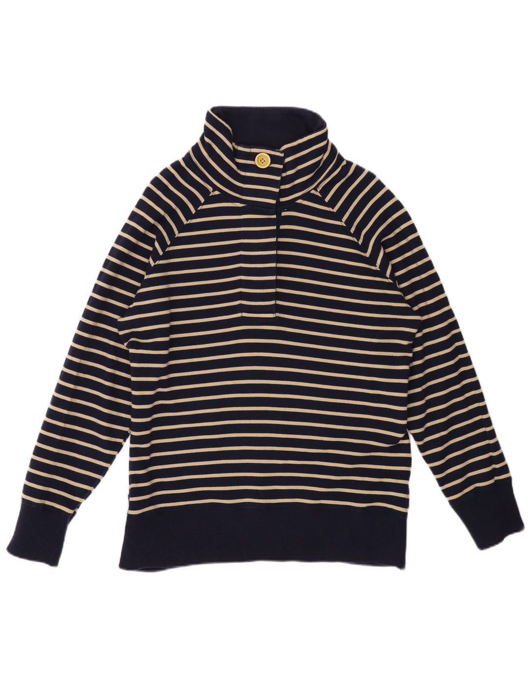 JOULES Γυναικεία φούτερ με λαιμόκοψη με κουμπιά Jumper UK 14 Large Navy Blue ριγέ