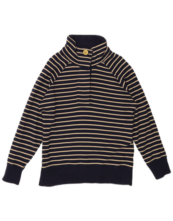 JOULES Γυναικεία φούτερ με λαιμόκοψη με κουμπιά Jumper UK 14 Large Navy Blue ριγέ