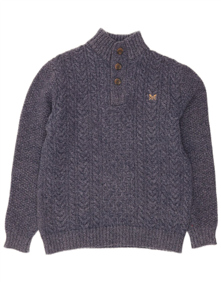 Ανδρικό πουλόβερ με λαιμόκοψη με κουμπιά Crew Clothing Small Navy Blue Flecked