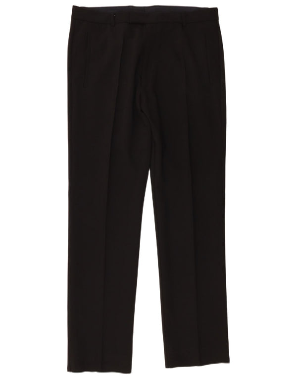Stefanel Womens Straight Suit Trousers EU 50 3XL W32 L31 Black Polyester