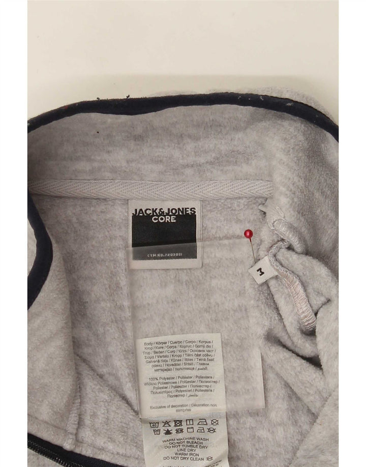 Jack & Jones Ανδρικό φερμουάρ με λαιμόκοψη Fleece Jumper Μεσαίου Γκρι χρώματος πολυεστέρας