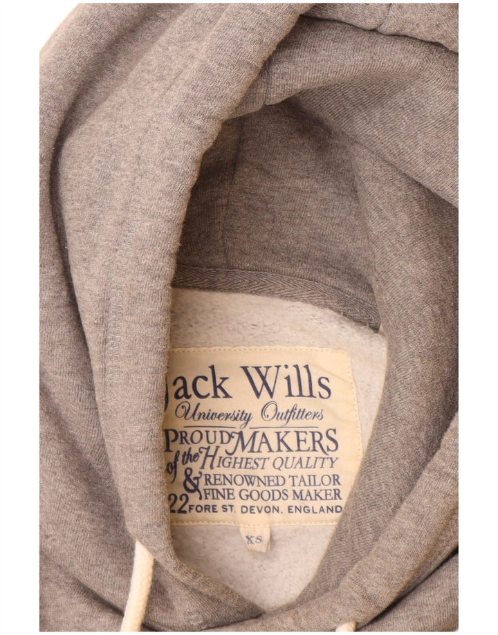JACK WILLS Ανδρικό γραφικό μπλουζάκι με κουκούλα XS Γκρι βαμβακερό