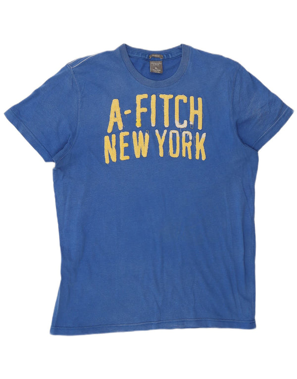 Abercrombie & Fitch Ανδρικό γραφικό T-Shirt Top XL Μπλε βαμβακερό