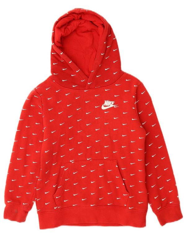 Nike Boys Graphic Hoodie Jumper 5-6 ετών Μεσαίο κόκκινο βαμβακερό