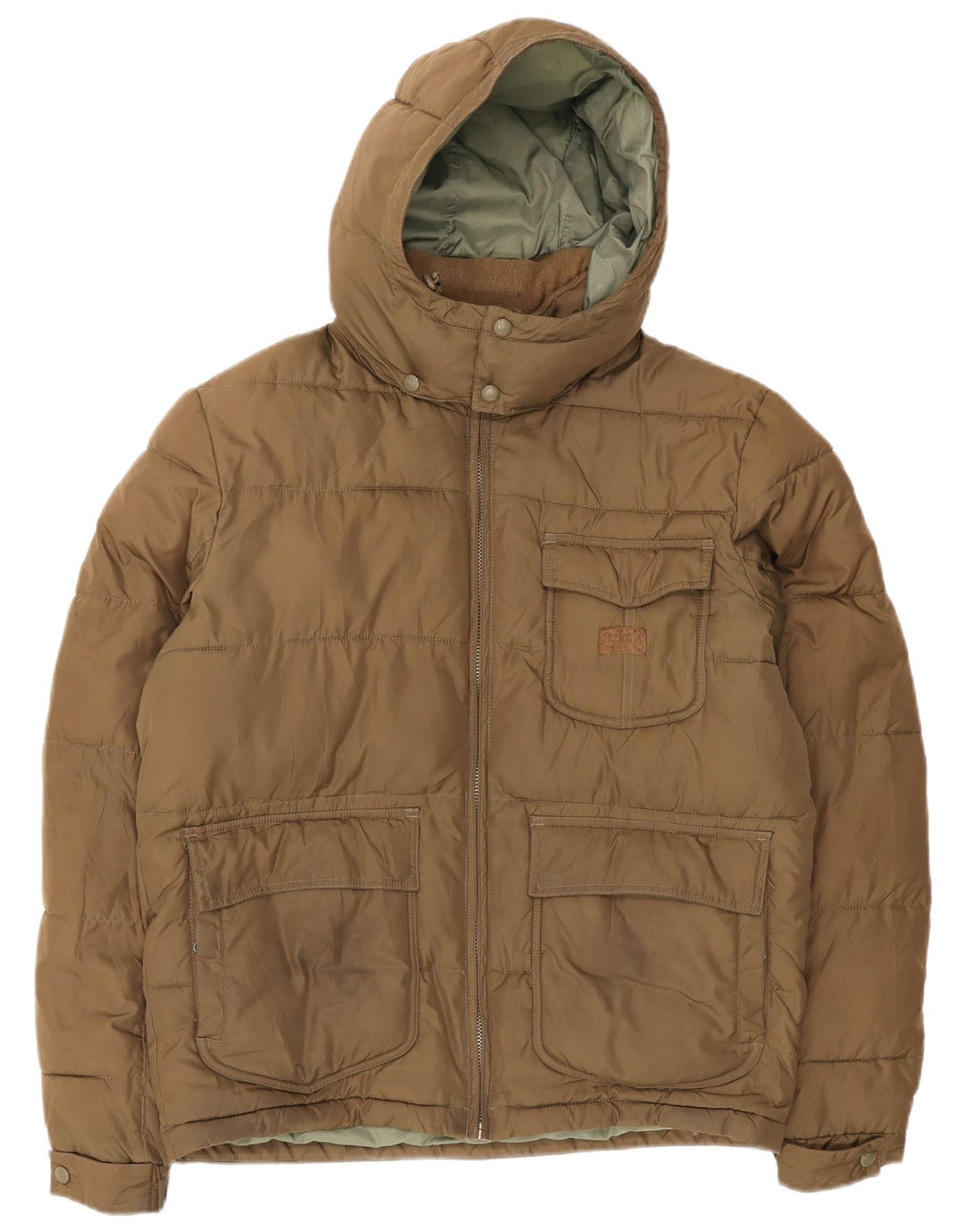 Lee Ανδρικό μπουφάν με κουκούλα UK 40 Large Brown Πολυεστέρας