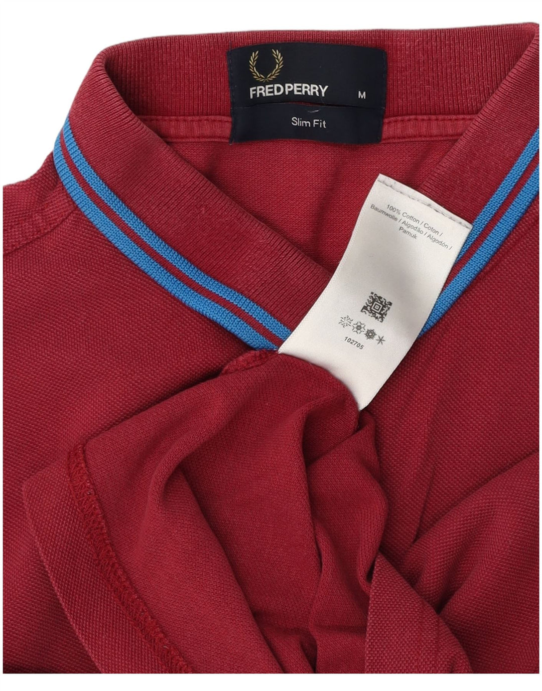 Fred Perry Ανδρικό πουκάμισο Polo Slim Fit, μεσαίο βαμβακερό μπορντό