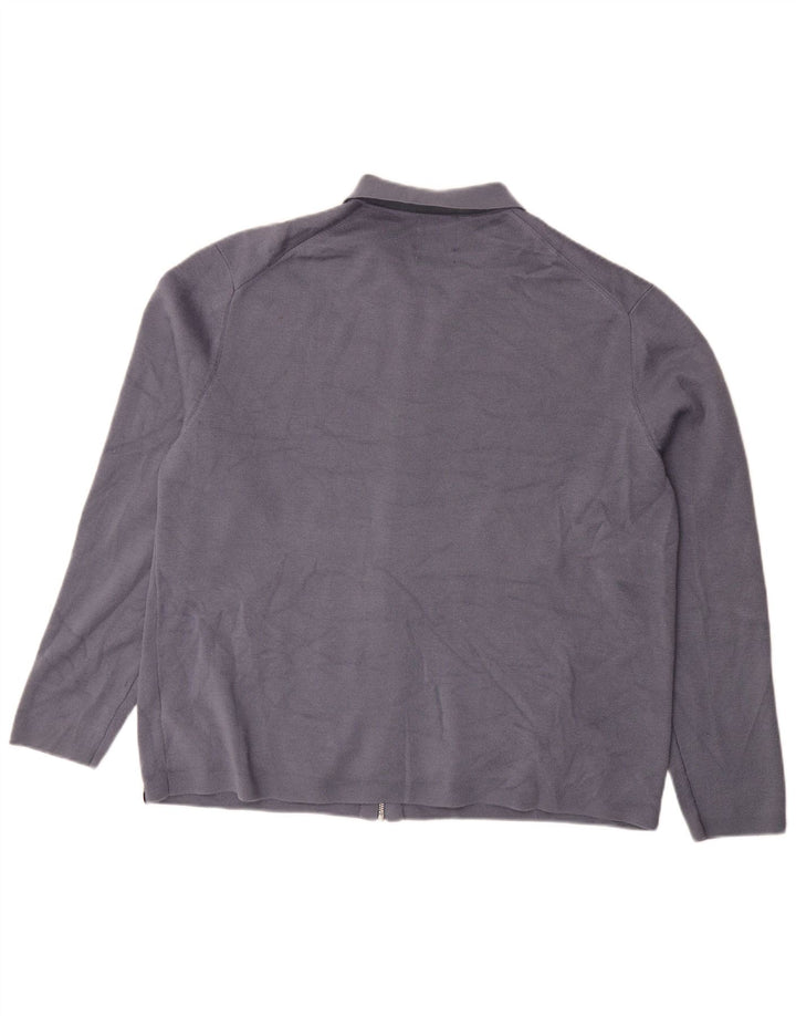 Ανδρικό πουλόβερ ζακέτα Marks & Spencer XL Μπλε Μαλλί Merino