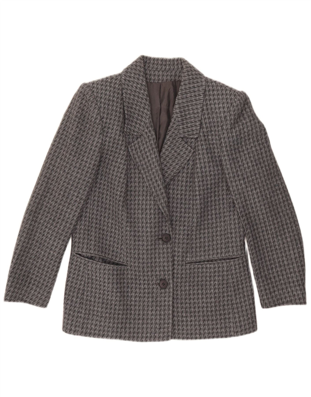 Vintage γυναικείο σακάκι 2 κουμπιών IT 43 Medium Grey Houndstooth