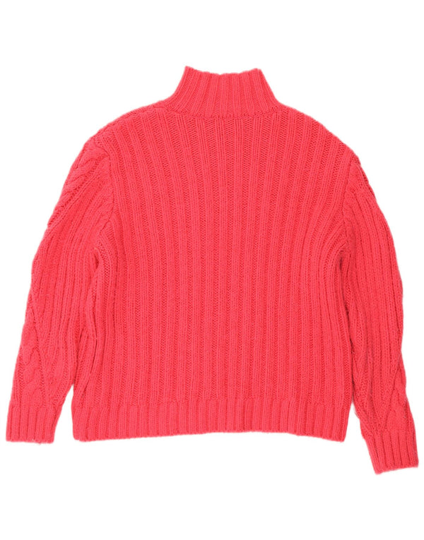 Marks & Spencer Γυναικείο πουλόβερ με λαιμό χελώνα UK 12 Medium Pink