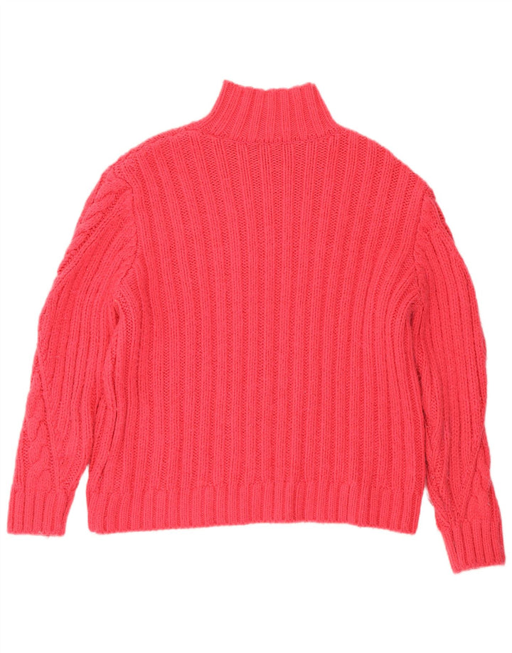 Marks & Spencer Γυναικείο πουλόβερ με λαιμό χελώνα UK 12 Medium Pink