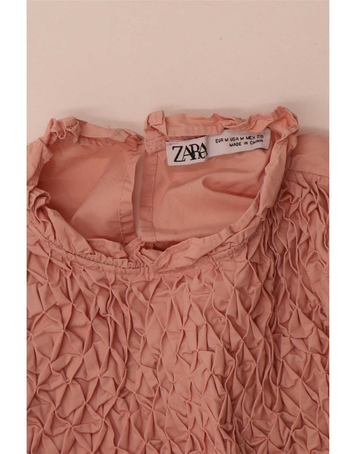 Zara Γυναικεία Μακρυμάνικη Μπλούζα Oversized Μπλούζα UK 12 Medium Pink