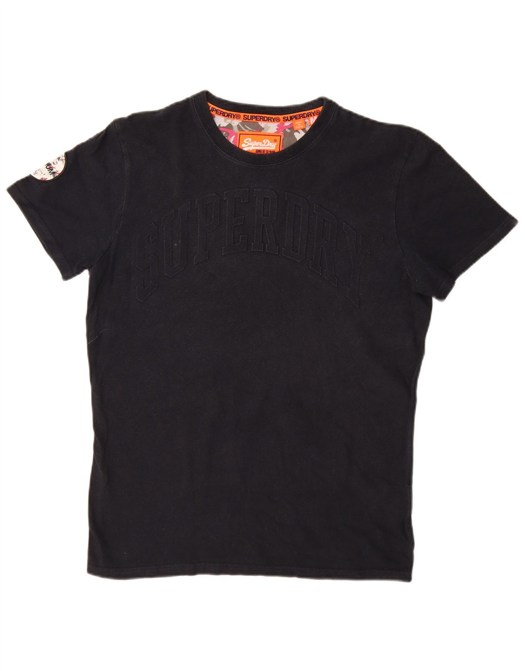 Ανδρικό γραφικό μπλουζάκι SUPERDRY Τοπ μεσαίο μπλε ναυτικό βαμβακερό