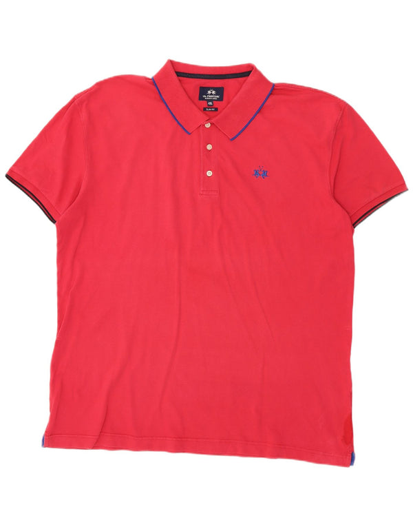 Ανδρικό μπλουζάκι πόλο La Martina Buenos Aires Slim Fit 4XL Ροζ