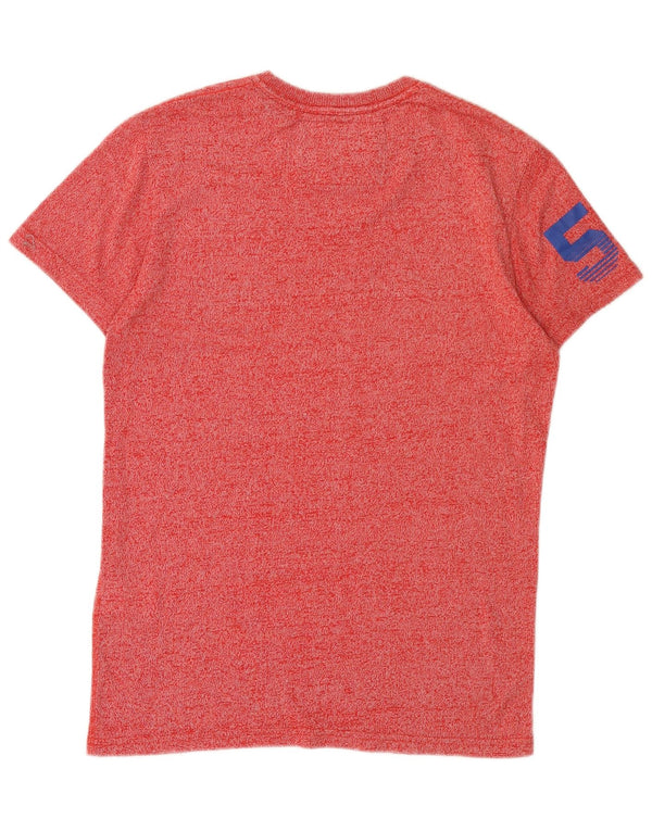 Superdry Mens Graphic T-Shirt Top Small Red Flecked Cotton
