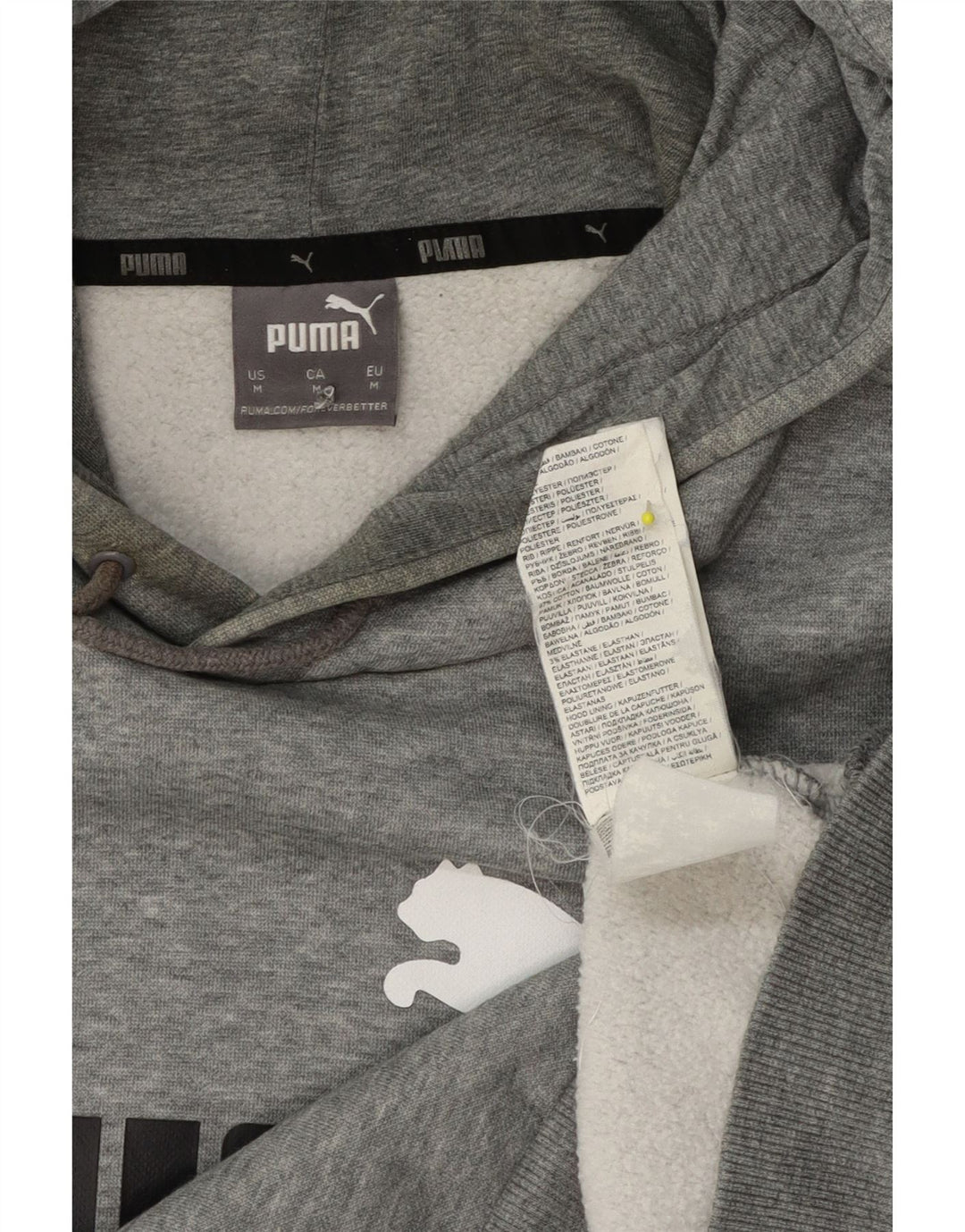 Ανδρικό γραφικό κουκούλα Puma, βαμβακερό μεσαίο γκρι