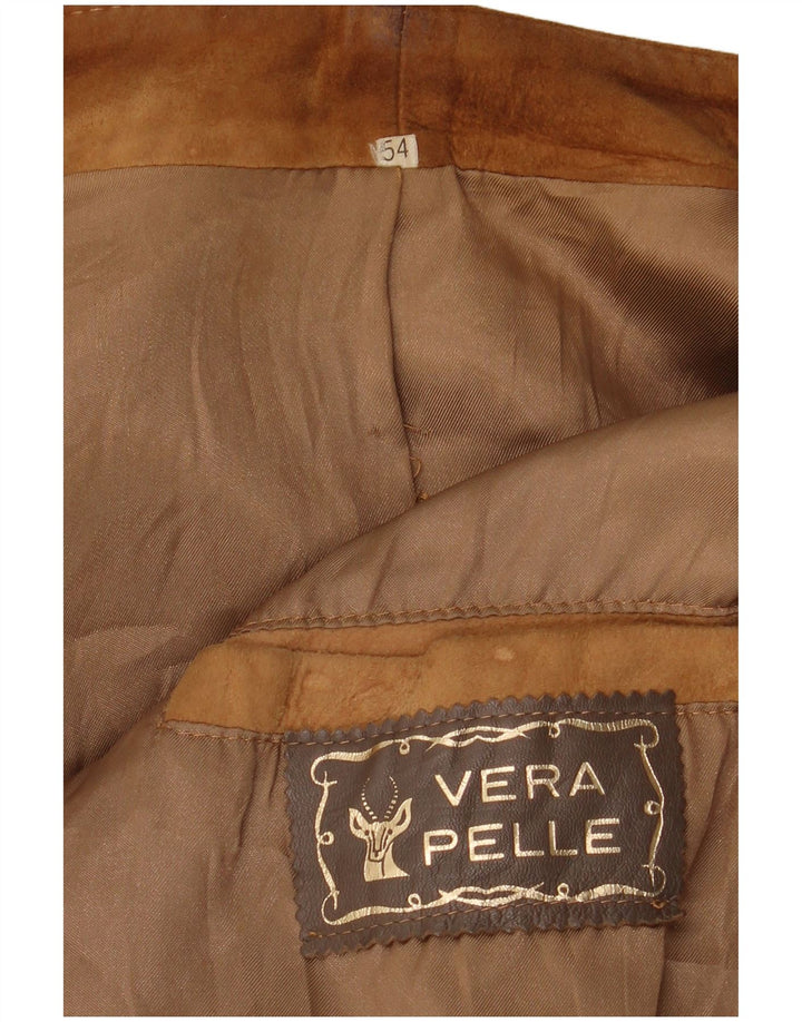 Vintage Ανδρικό Suede Jacket IT 54 2XL Beige Leather
