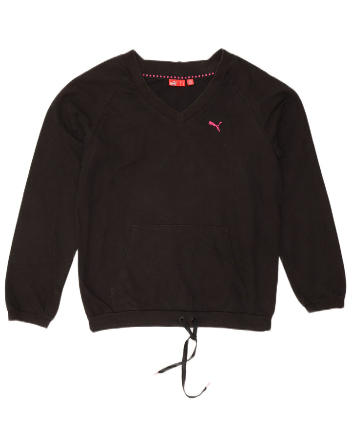 Puma Γυναικείο Φούτερ μεγάλου μεγέθους Jumper UK 10 Small μαύρο βαμβακερό
