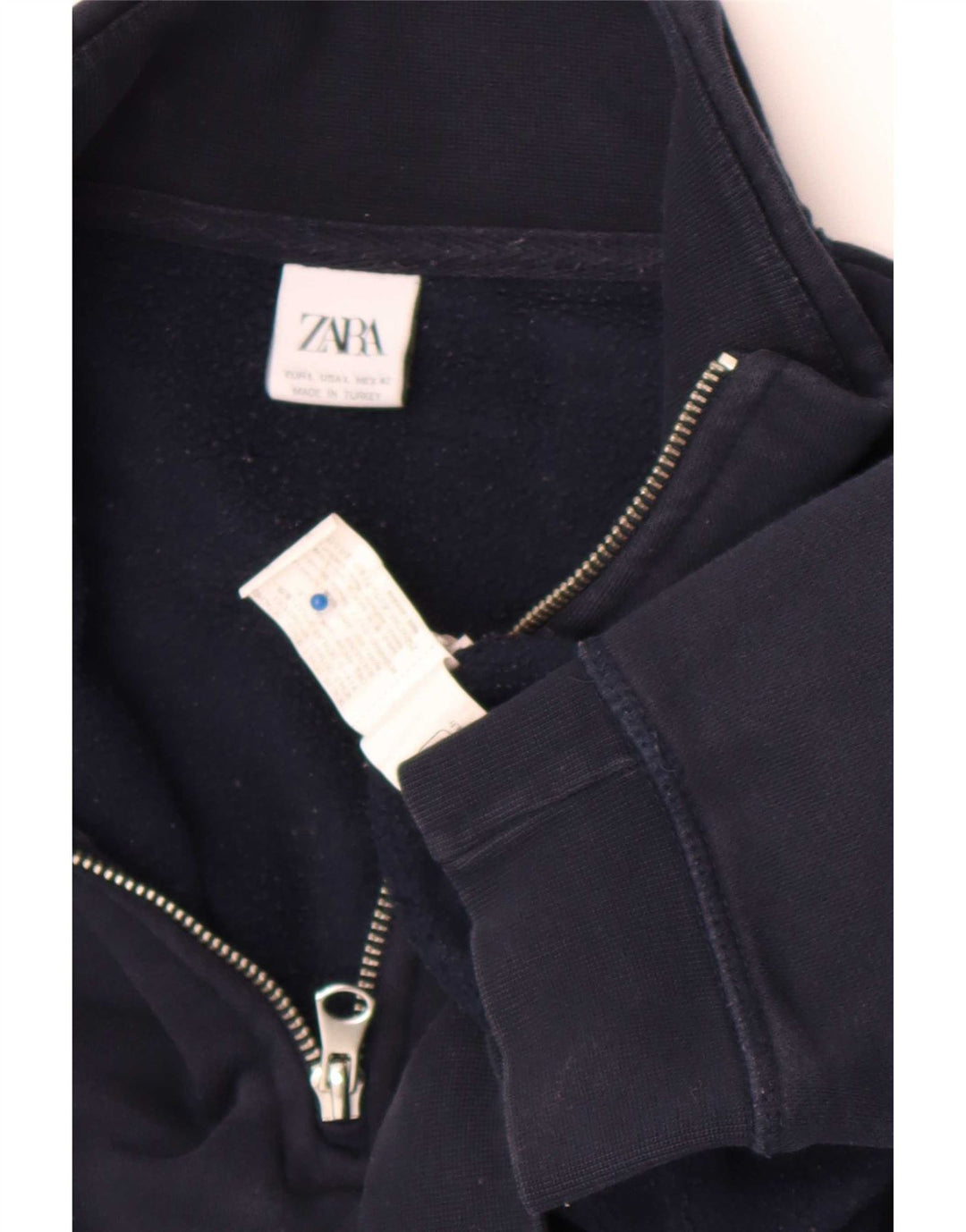 Ανδρικό φούτερ Zara με φερμουάρ πουκάμισο με μεγάλο μπλε βαμβακερό