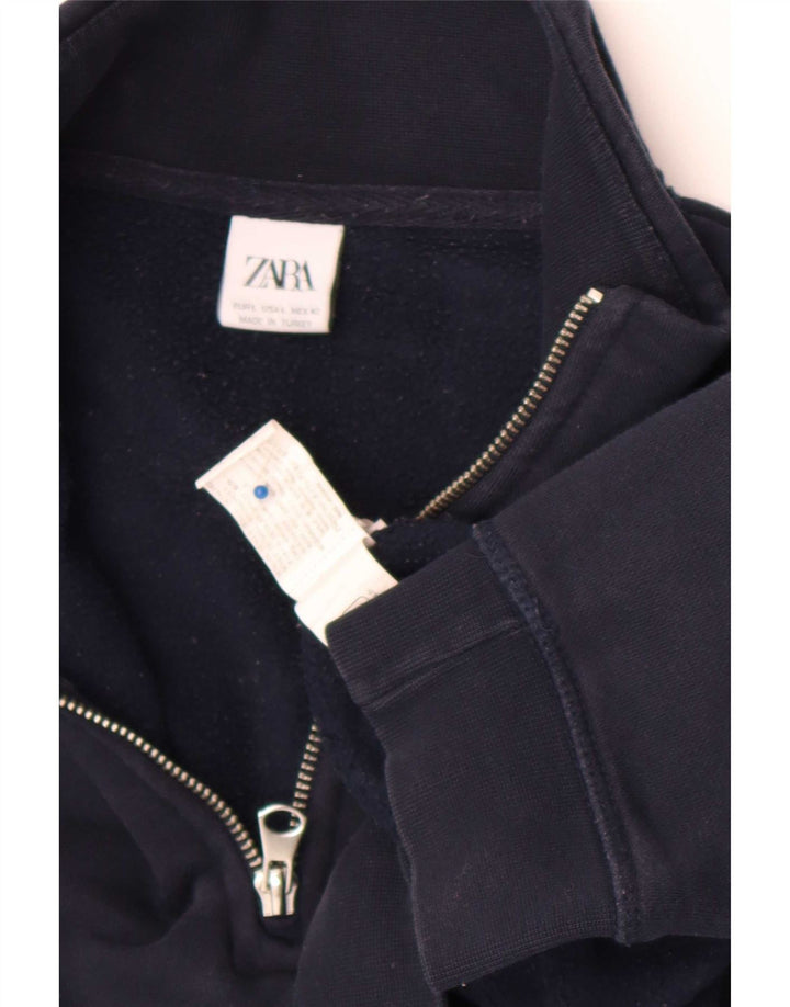 Ανδρικό φούτερ Zara με φερμουάρ πουκάμισο με μεγάλο μπλε βαμβακερό