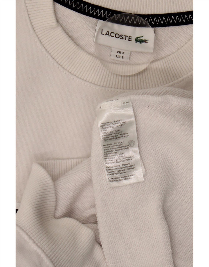 Ανδρικό γραφικό φούτερ Lacoste Jumper Μέγεθος 3 Μικρό λευκό βαμβακερό