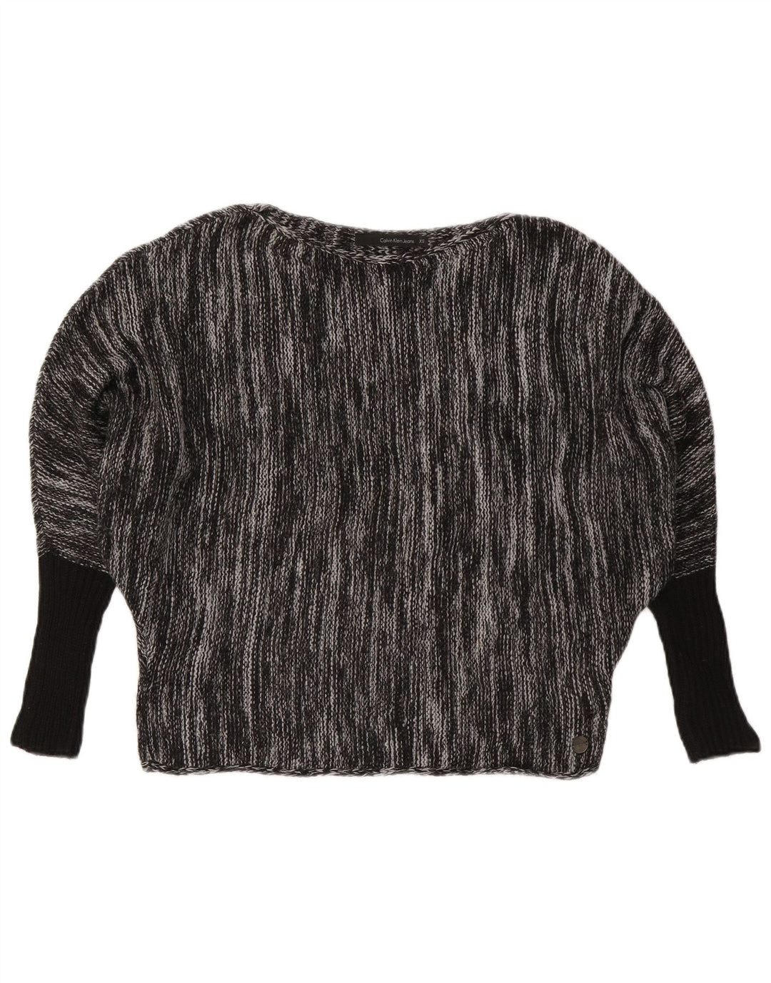 CALVIN KLEIN JEANS Γυναικείο πουλόβερ με λαιμόκαυστο UK 6 XS με γκρι φλιτζάνια