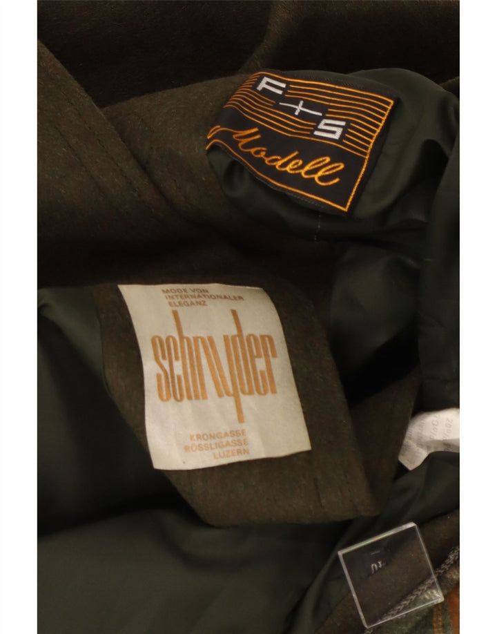 Vintage γυναικείο παλτό Duffle με κουκούλα EU 40 Medium Khaki Wool