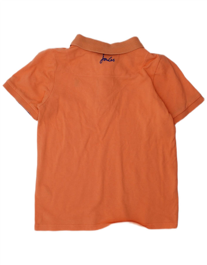JOULES Boys Polo Shirt 9-10 Years Orange Cotton