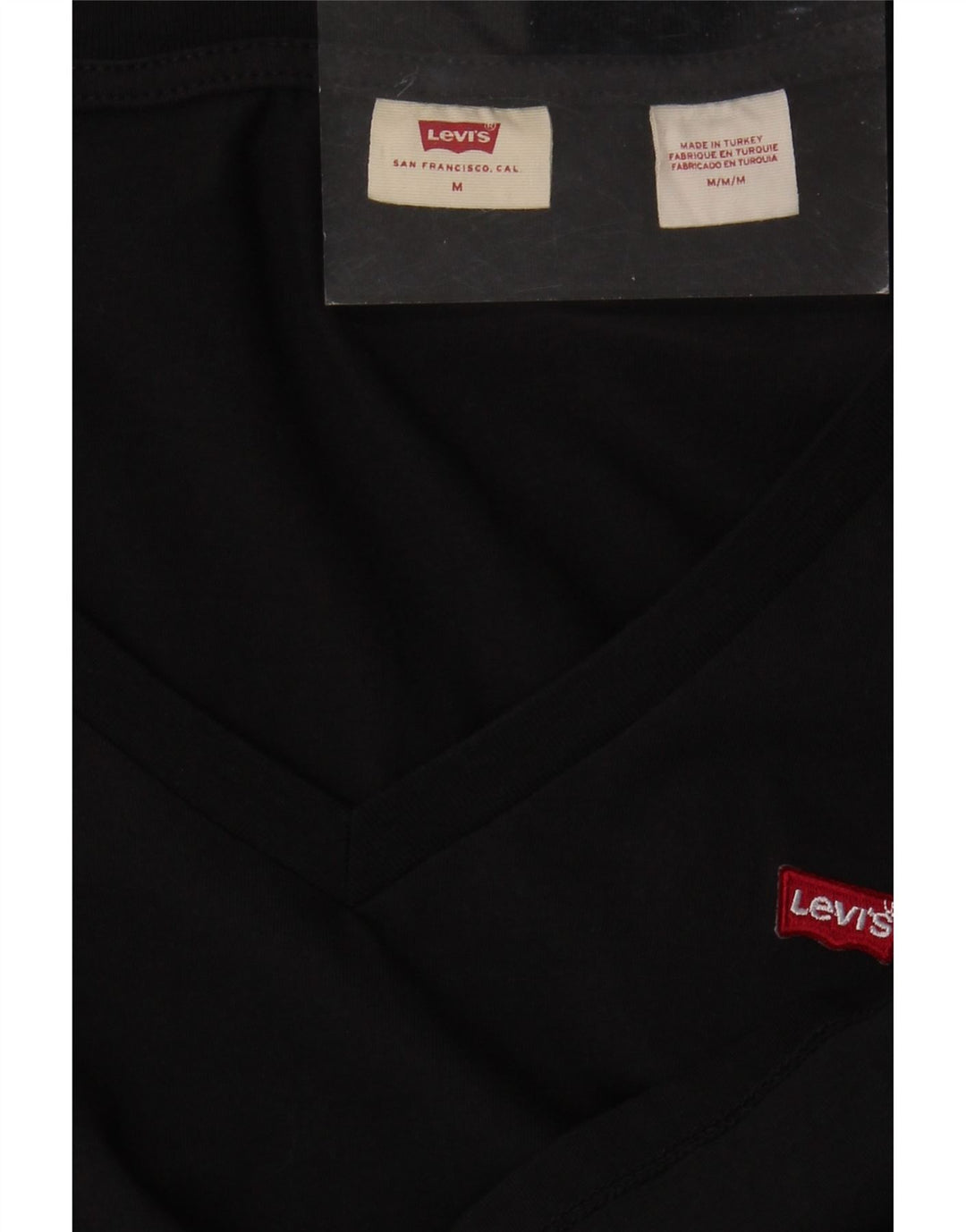 LEVI'S Womens T-Shirt Top UK 12 Medium Black Vintage Levi's and Second-Hand Levi's from Messina Hembry 