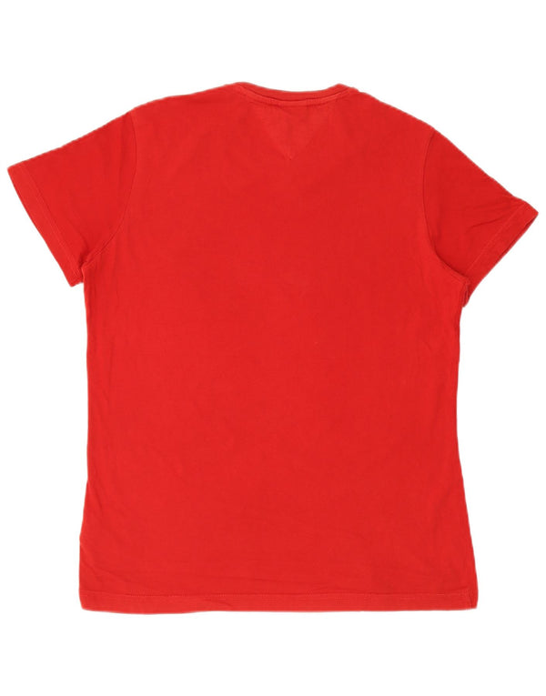 Γυναικείο T-Shirt Tommy Hilfiger Top UK 12 μεσαίο κόκκινο βαμβακερό