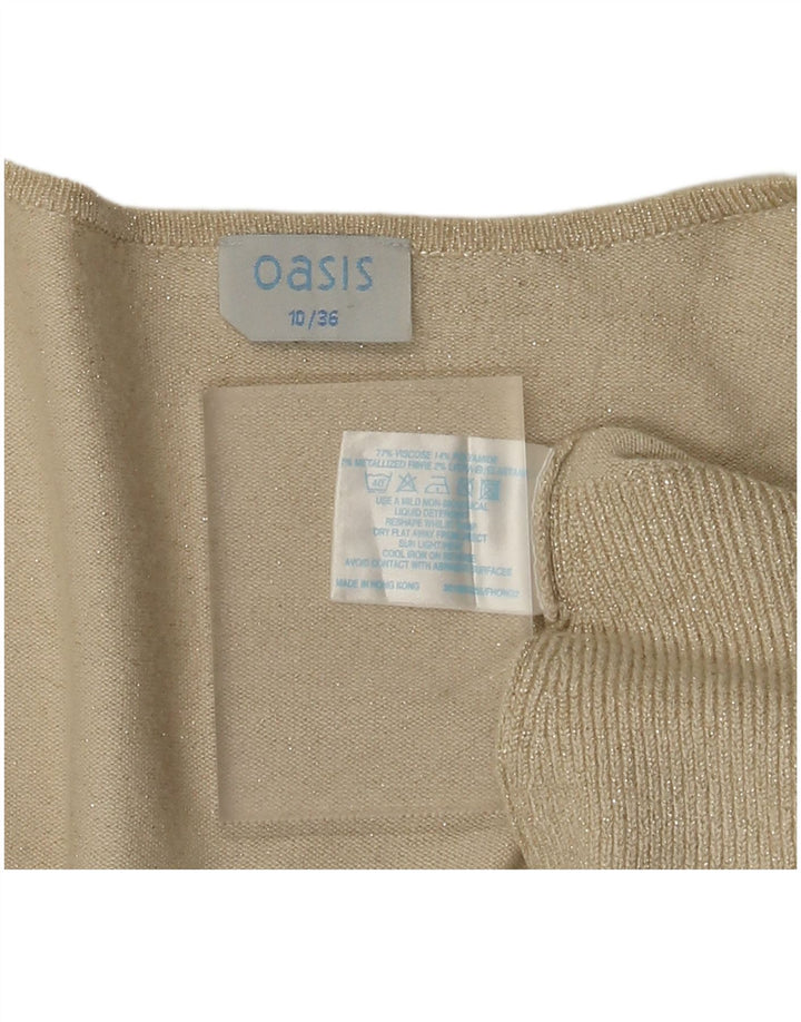 Γυναικεία ανοιχτή ζακέτα Oasis UK 10 Small Beige Viscose