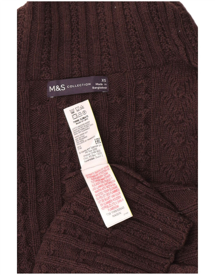 Marks & Spencer Γυναικείο πουλόβερ με λαιμόκοψη μεγάλου μεγέθους UK 6 XS καφέ