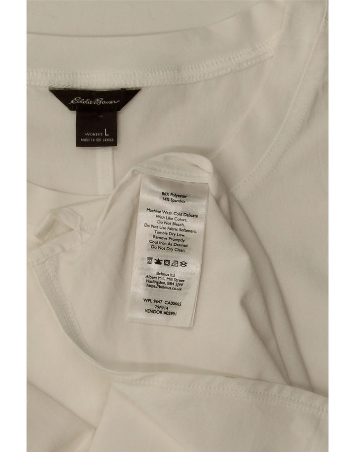 EDDIE BAUER Womens T-Shirt Top UK 16 Large White Polyester Vintage Eddie Bauer and Second-Hand Eddie Bauer from Messina Hembry 