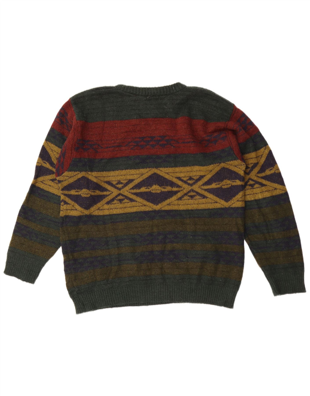 Ανδρικό πουλόβερ Alba Moda Crew Neck Jumper Μεγάλο Χακί Γεωμετρικό