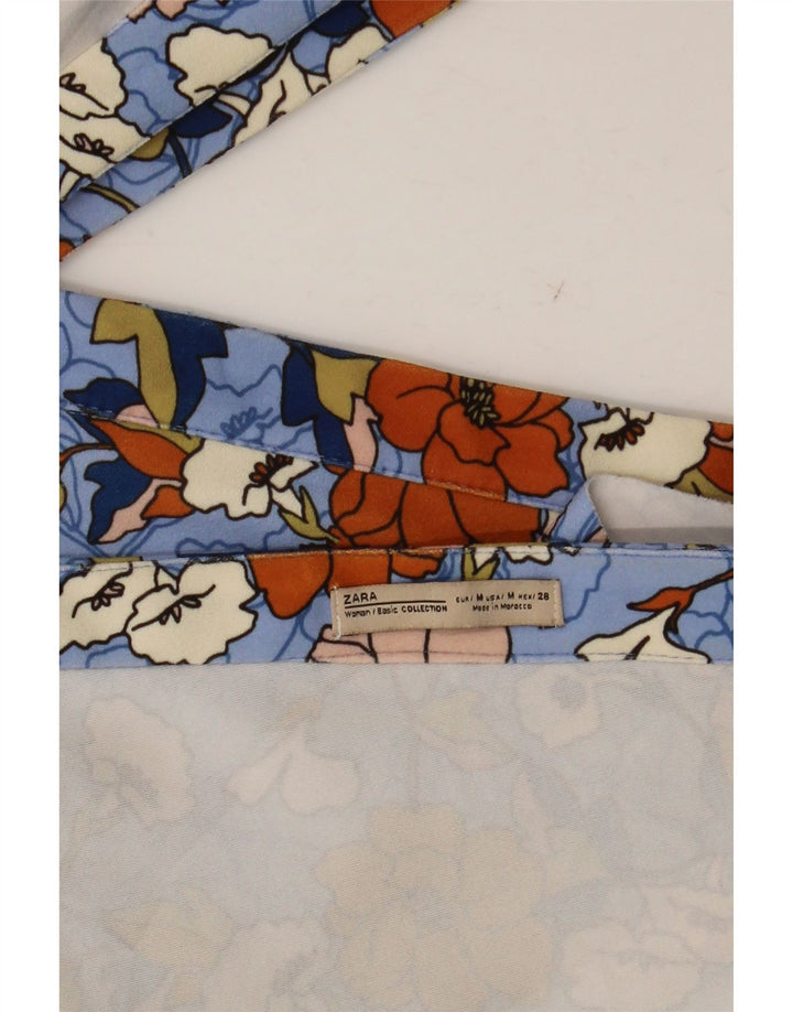Zara Γυναικείο φόρεμα A-Line UK 12 Medium Blue Floral