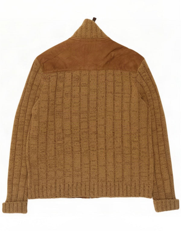 Sevres Ανδρικό πουλόβερ ζακέτας με φερμουάρ UK 42 XL Beige Wool