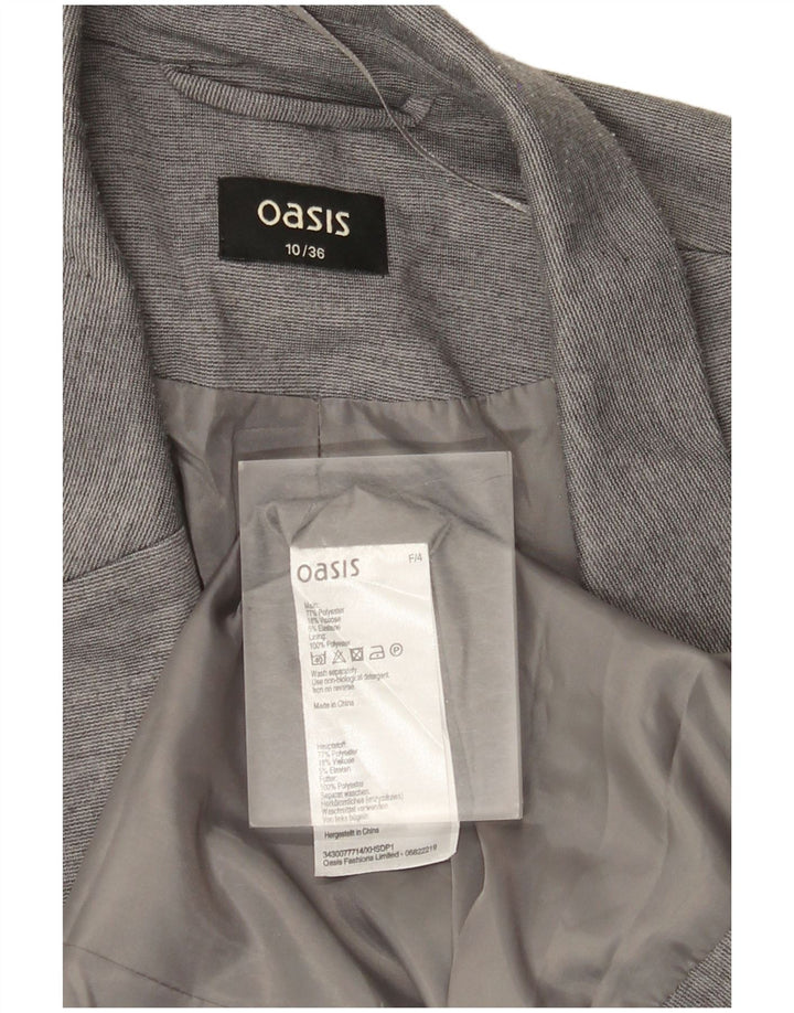 Oasis Γυναικείο Open Blazer Jacket UK 10 Small Grey Polyester