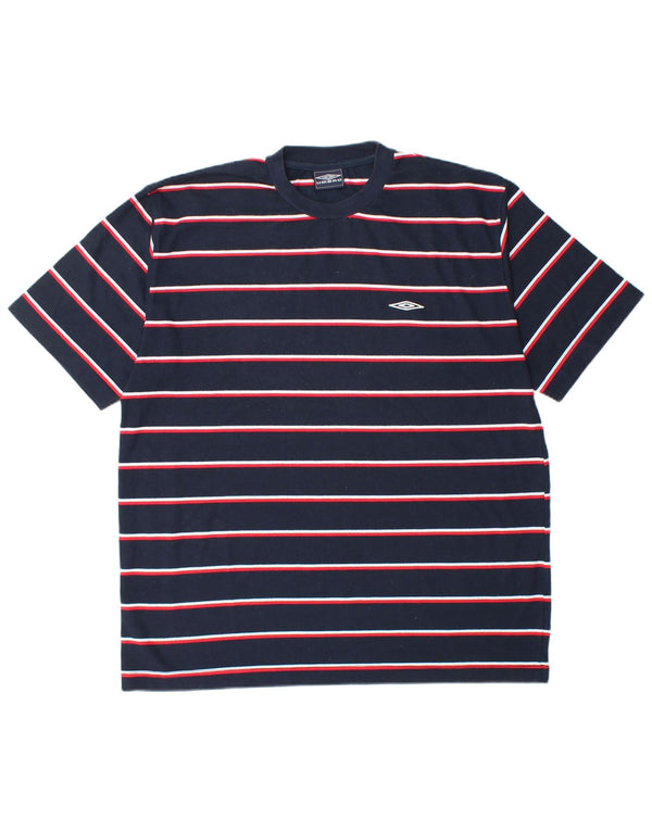 Ανδρικό T-Shirt Umbro Top XL Navy Blue ριγέ πολυεστέρα