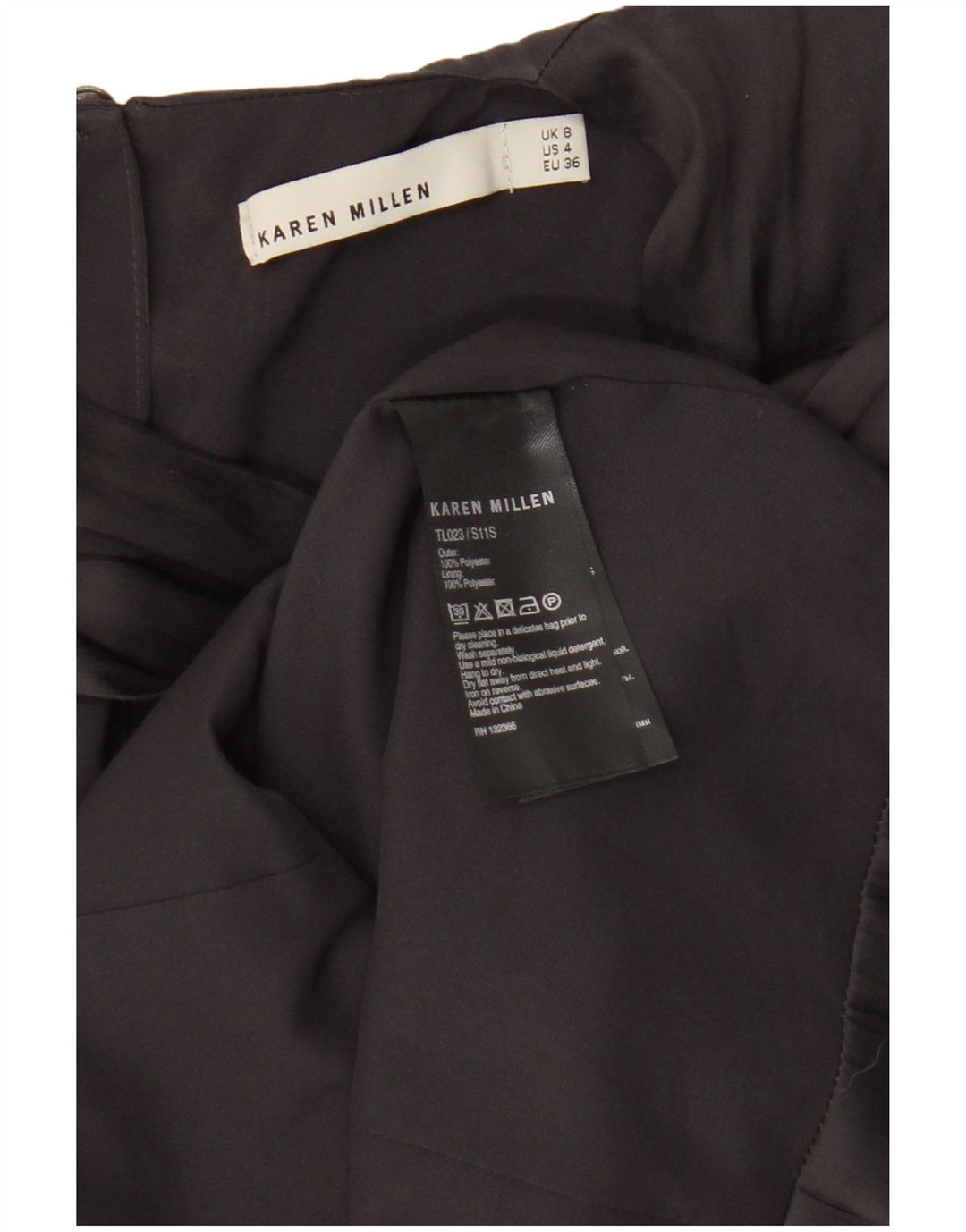 Karen Millen Γυναικεία Αμάνικη Μπλούζα Τοπ UK 8 Small Black Polyester