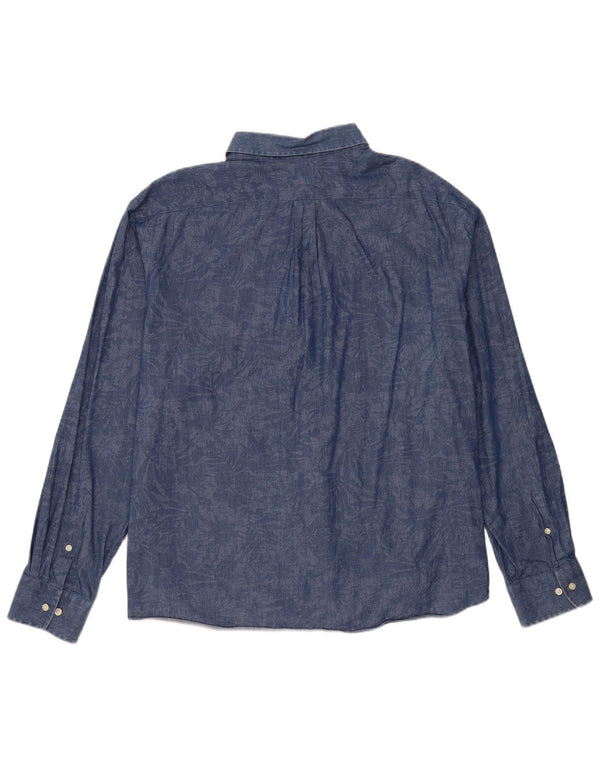 Ανδρικό πουκάμισο Ralph Lauren κανονική εφαρμογή 2XL Navy Blue Floral Elastane