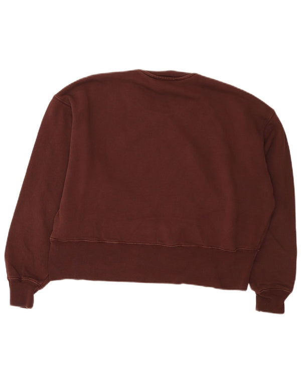 Zara Γυναικεία φούτερ μεγάλου μεγέθους Jumper UK 10 Small μπορντό βαμβακερό